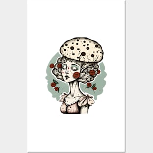 Mushroom Lady Botanical Art Posters and Art